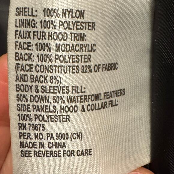 Michael Kors Black Puffer Coat - Detachable Faux Fur Hood- Women's Size XL - Picture 8 of 9